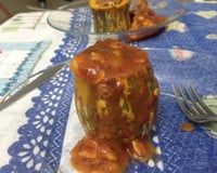 Abobrinha recheada com carne moída