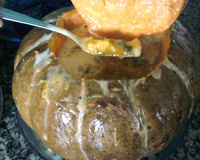 Bobó de camarão com requeijão na moranga