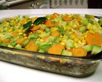 Quiche de carne moída à jardineira