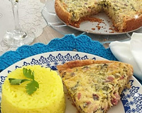 Quiche de alho poró com bacon