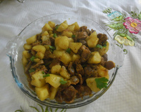 Moela de frango com batata