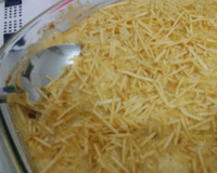 Batata recheada em travessa