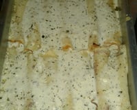 Panqueca ao molho branco com queijo