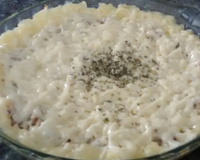 Purê de batata com bacon e frango