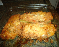 Abobrinha recheada com proteína de soja