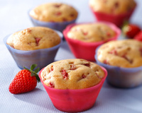 Muffin de fubá e morango