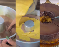 Bolo pudim dos deuses de cenoura com chocolate assado em banho-maria é a sobremesa preferida da minha filha, ainda bem que é fácil de fazer!