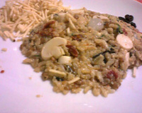 Risoto integral de cogumelo e tomate seco