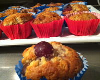 Muffin de uva e morango