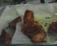 Bolinho com sobra de arroz com lentilha e frango