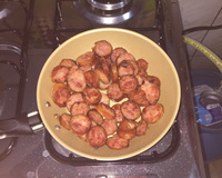 Linguiça frita com manteiga