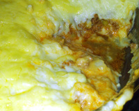 Escondidinho de requeijão com carne moída