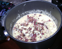 Caldo de mandioquinha e carne seca