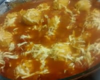 Nhoque recheado com frango e catupiry