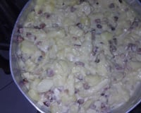 Batata cremosa com bacon