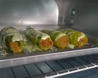 Abobrinha recheada com carne moída