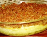 Bolo de batata com carne e queijo