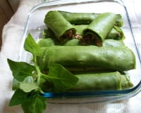 Panqueca de espinafre com carne moída