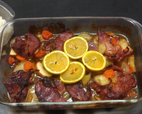 Sobrepaleta assada ao molho de laranja