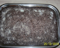 Pavê olho de sogra com calda de chocolate