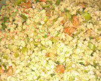 Carne de soja com camarão seco