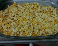 Macarrão com peito de frango e creme de leite