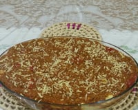 Polenta cremosa com molho de carne moída