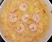 Risoto de camarão com requeijão