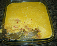 Linguiça com creme de milho