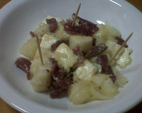 Carne seca com aipim e queijo