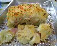 Couve-flor recheada com presunto e queijo