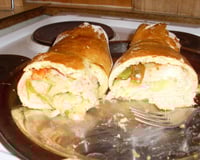 Pão recheado com presunto