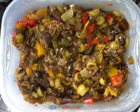 Escabeche colorido de berinjela do Vitor