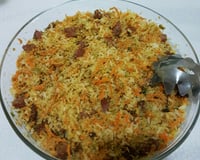 Arroz farofa divino para churrasco