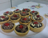 Tortilha de chocolate com morango