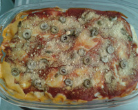 Gratinado de batata com presunto e queijo