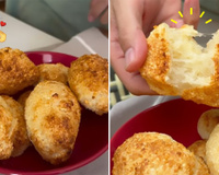 Pãozinho de tapioca de 4 ingredientes para fazer no lanche hoje: dá pra fazer no forno ou na airfryer, você escolhe