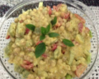 Salada de grão-de-bico e abobrinha