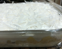 Pavê de abacaxi com marshmallow e coco fresco