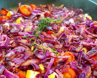 Repolho roxo aos 2 queijos