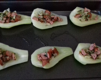 Chuchu recheado com linguiça