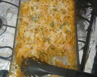 Macarrão ao forno com bacon e mussarela