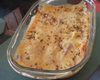 Lasanha de queijo e presunto