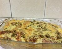 Gratinado de batata com presunto e queijo