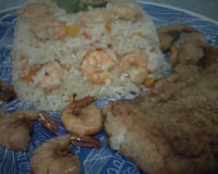 Arroz simples com camarão