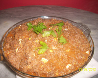 Nhoque com carne moída