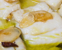 Lombo de bacalhau com palmito