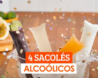 Sacolés alcoólicos de cachaça, vodka e rum