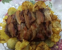 Lombo assado com batata doce