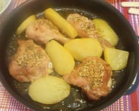 Frango assado crocante